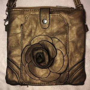 Gold Floral Purse